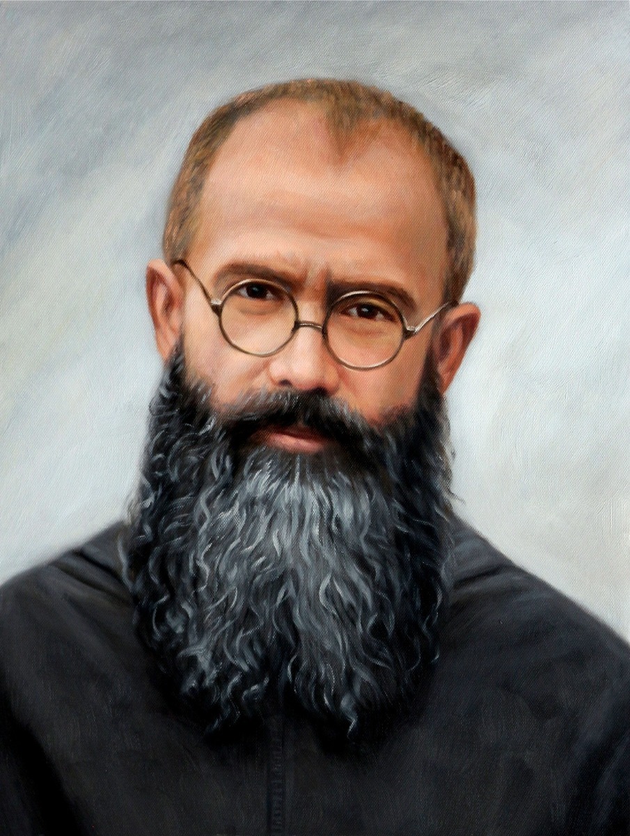 An oil painting of a bearded man with glasses.