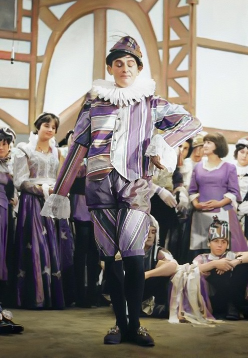 a person in a purple costume