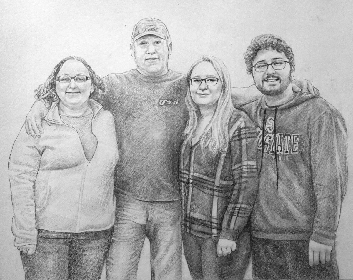 A drawing commemorating a family's anniversary.