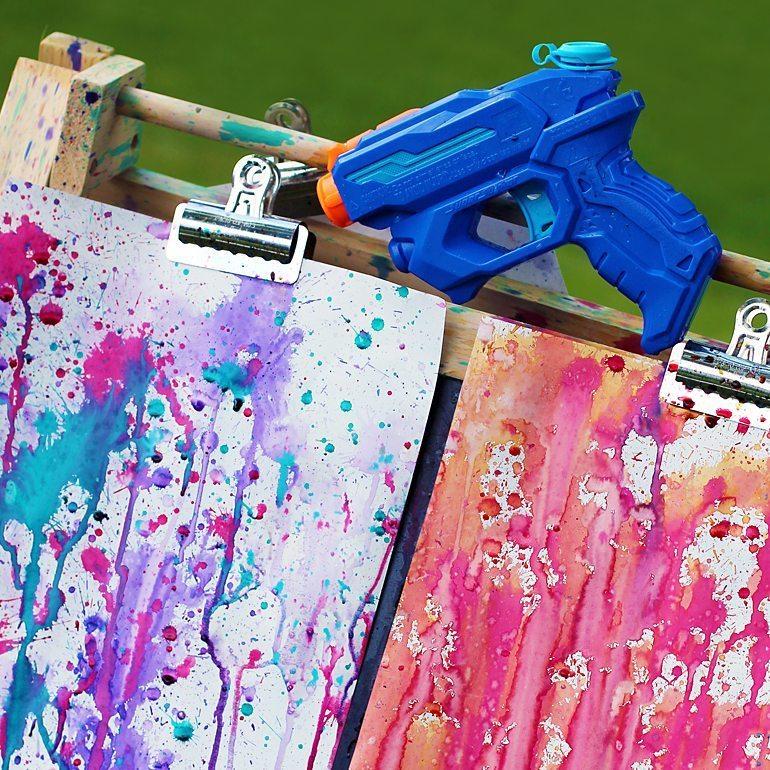 Step up the fun this summer with Squirt Gun Painting